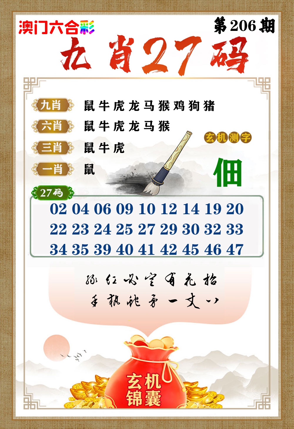 玄机锦囊 第206期