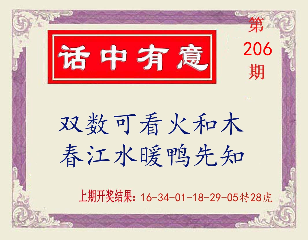 话中有意 第206期