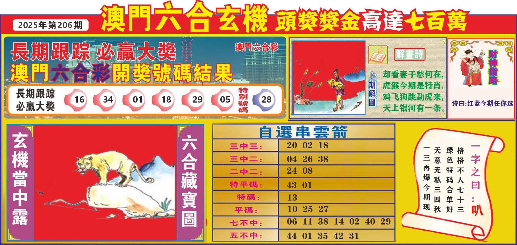 七星彩图C 第206期