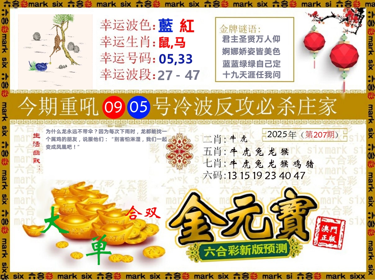 金元宝 第207期