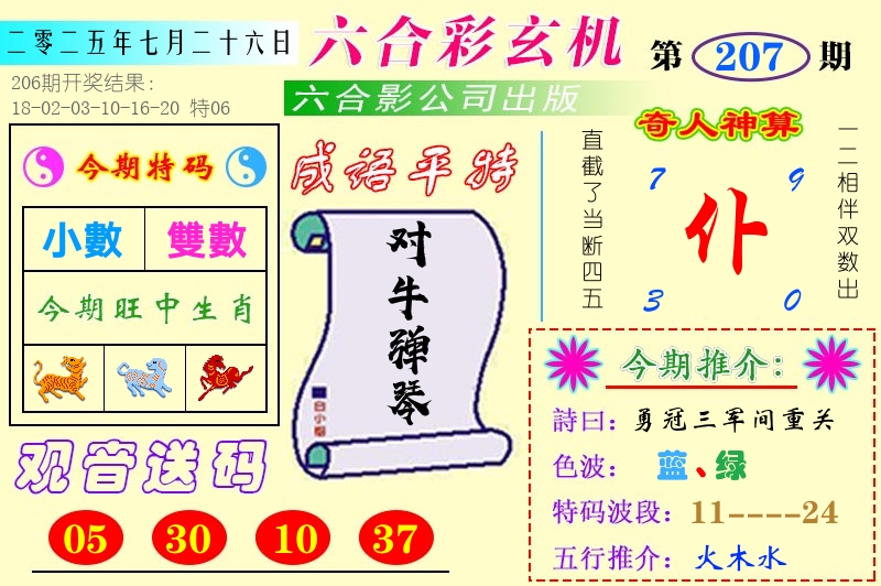 澳门六合玄机 第207期