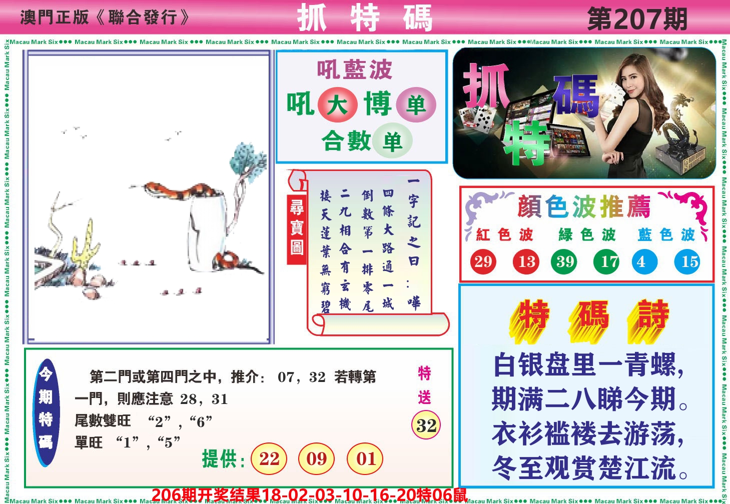 澳门抓特码A 第207期