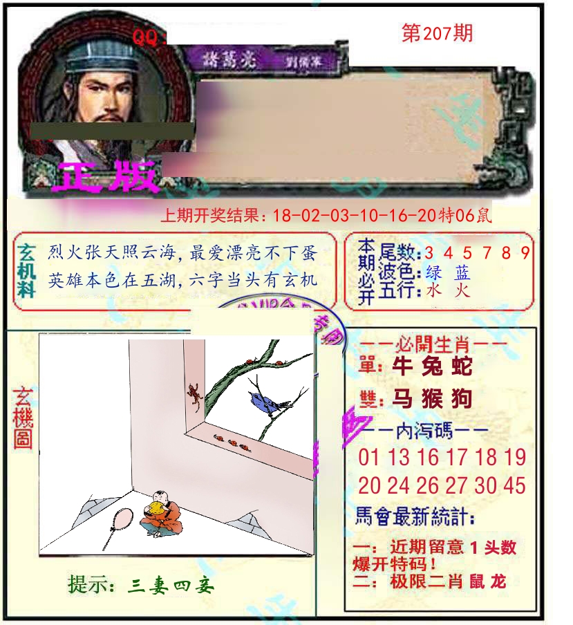 诸葛亮玄机 第207期
