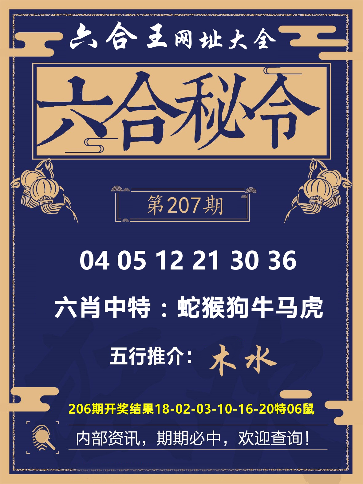 六合王六合密令 第207期