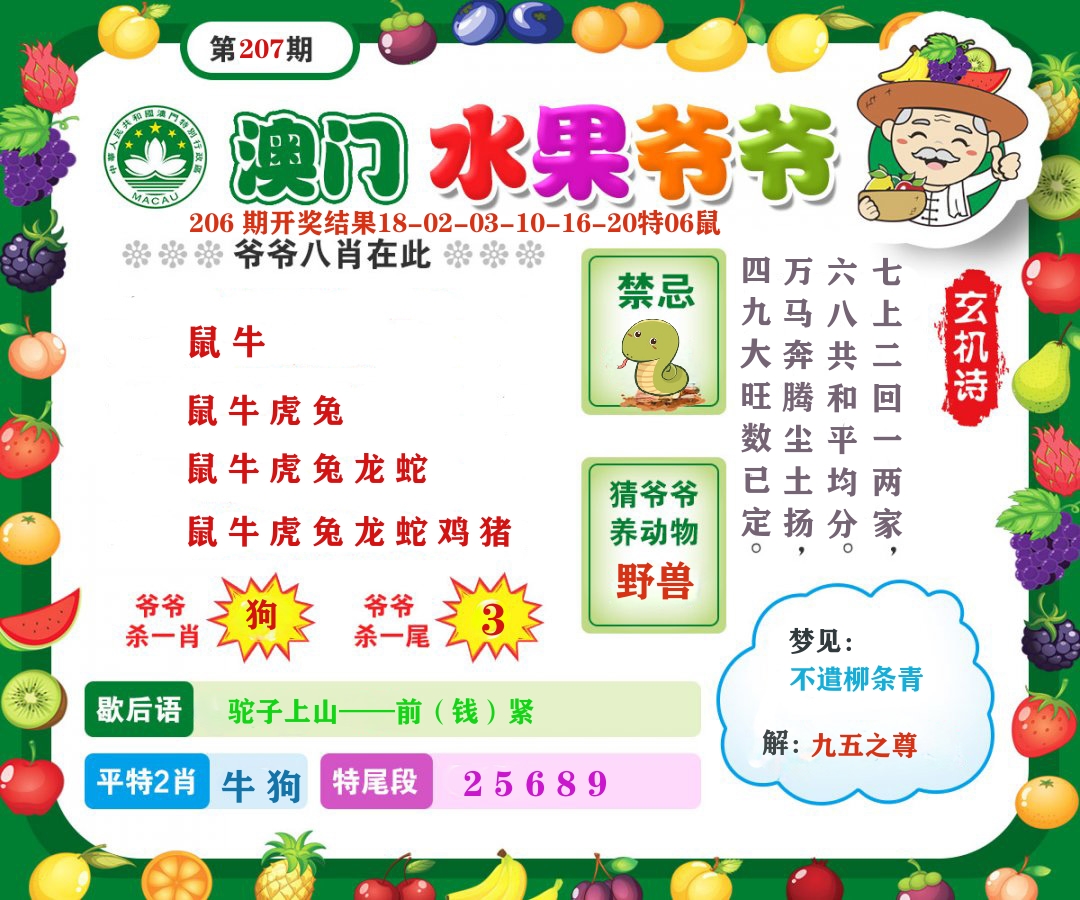 澳门水果爷爷 第207期