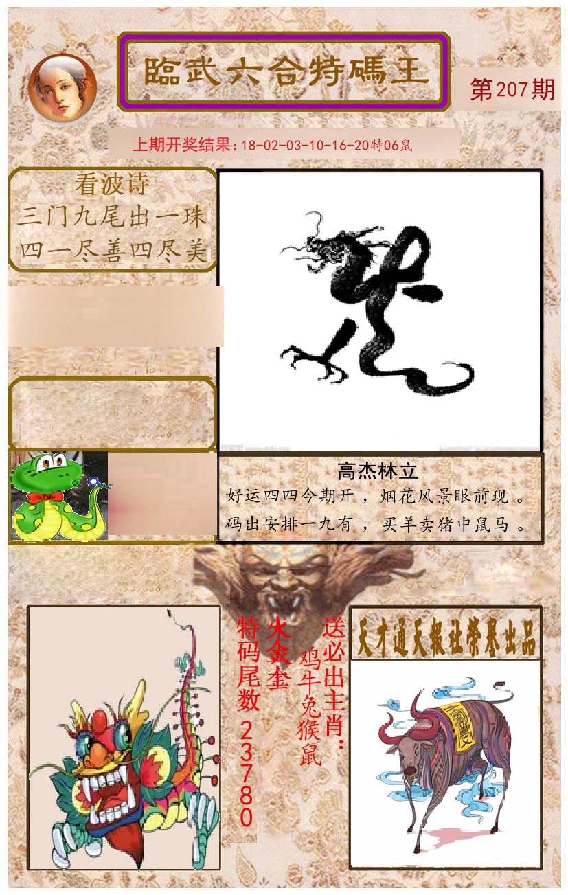 臨武六合特码王 第207期
