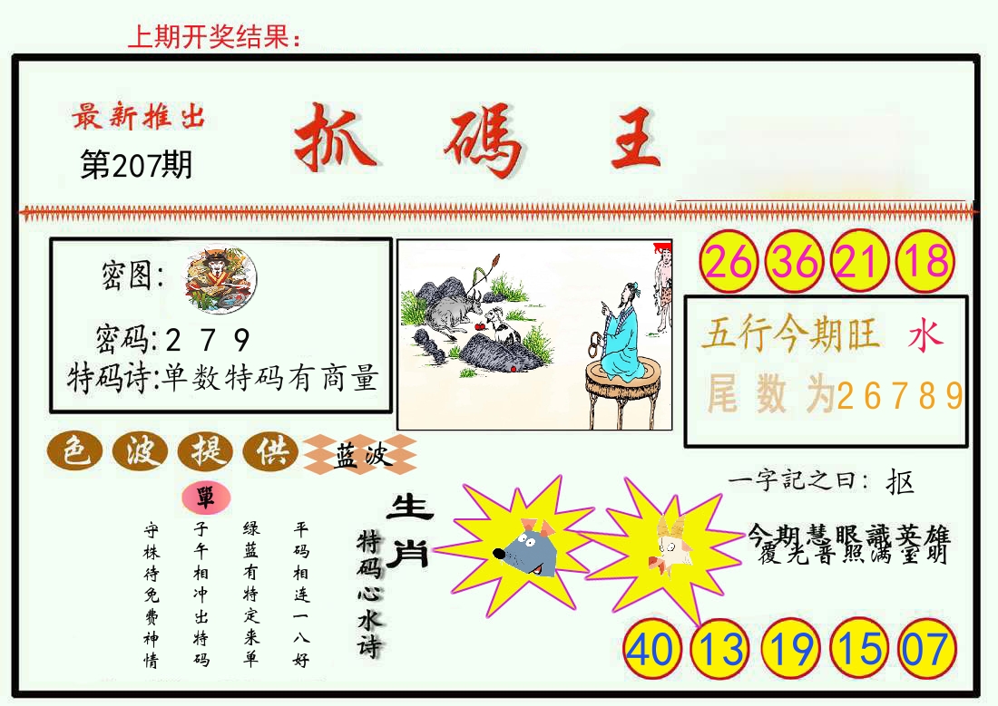 最新抓码王 第207期