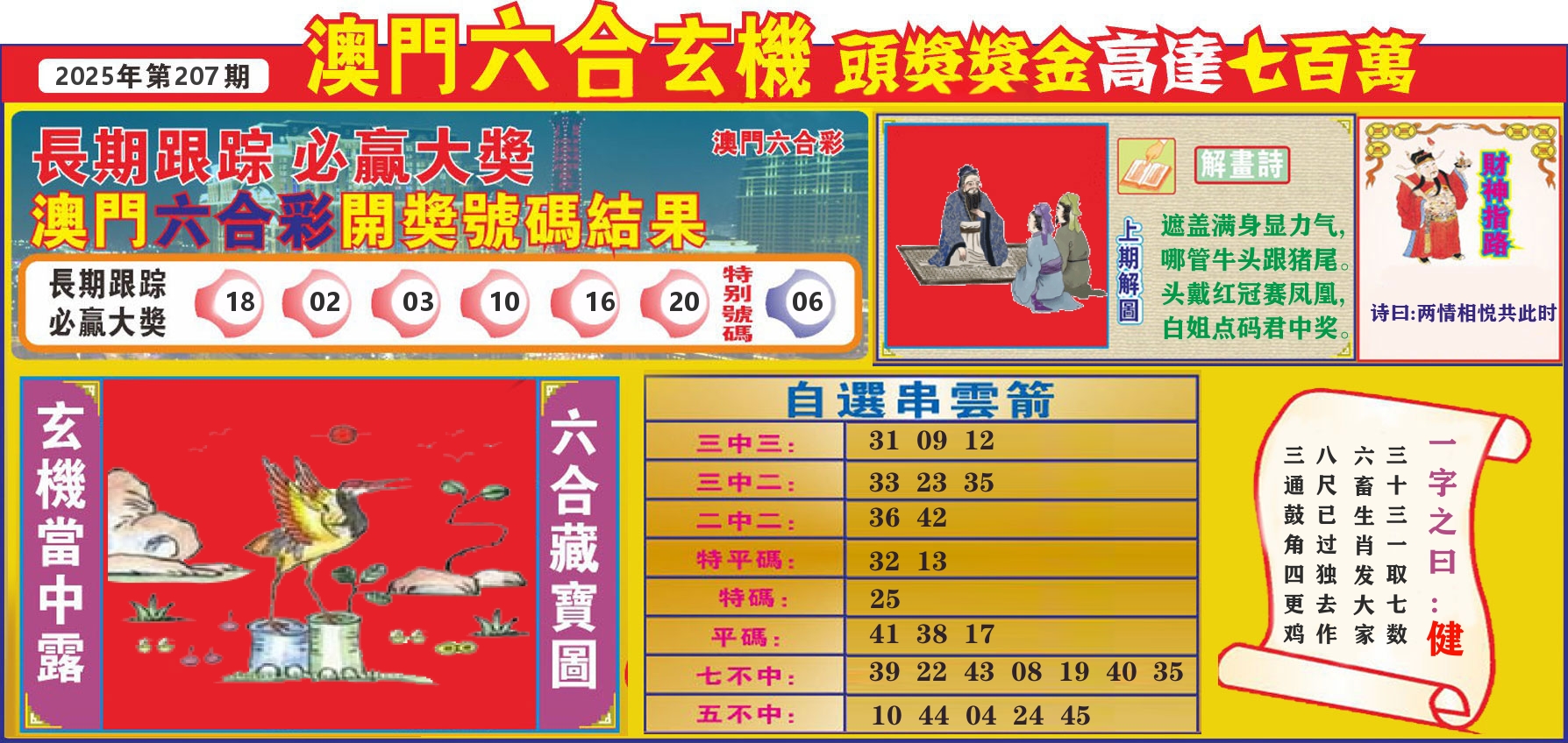 七星彩图C 第207期