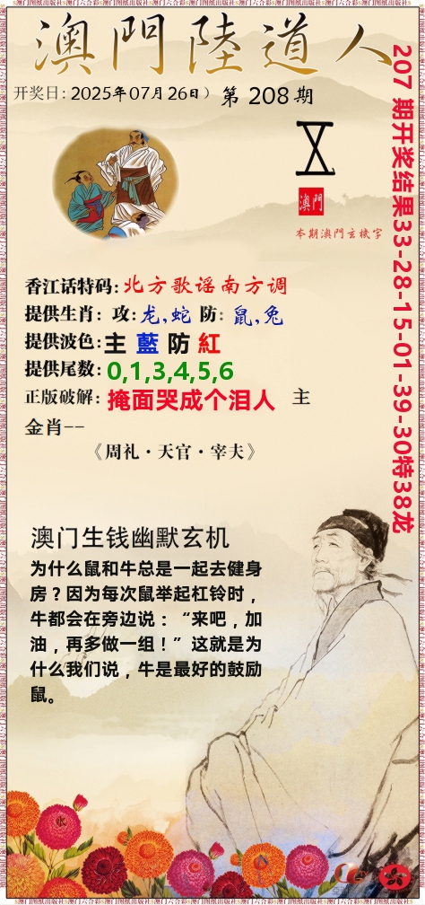 澳门陆道人 第208期