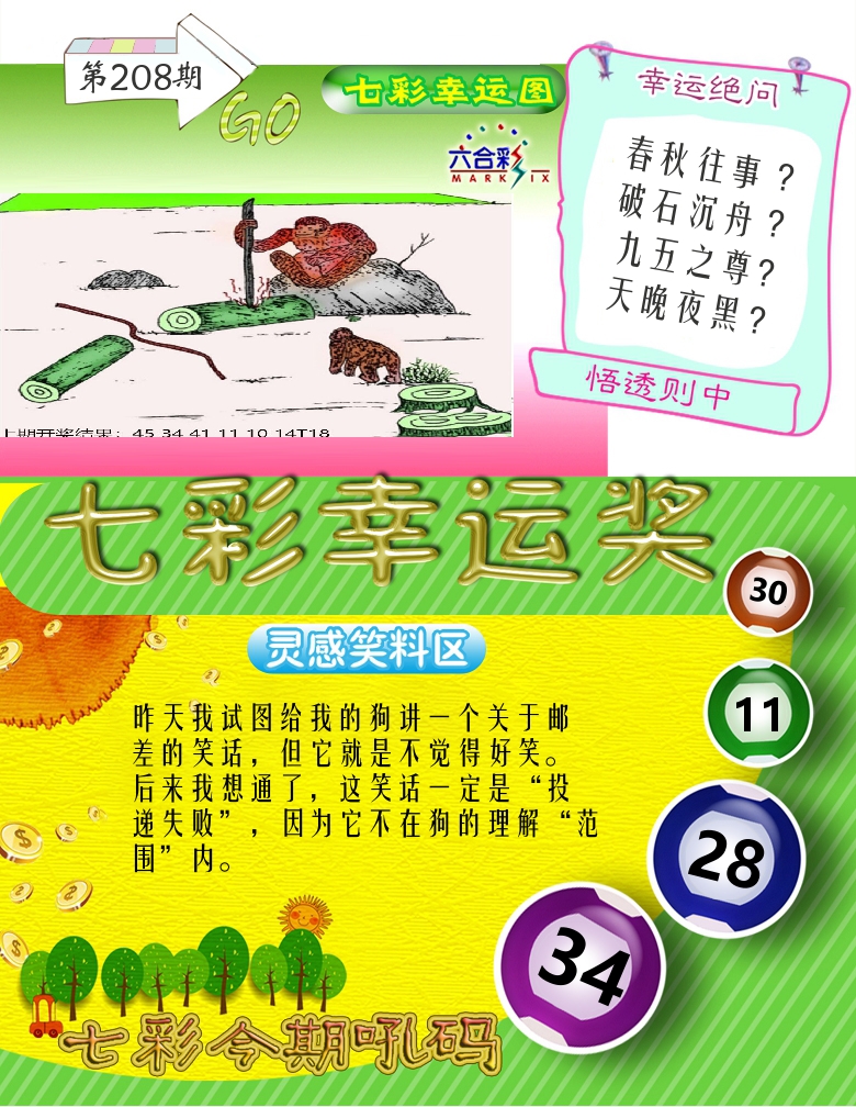 七彩幸运奖 第208期