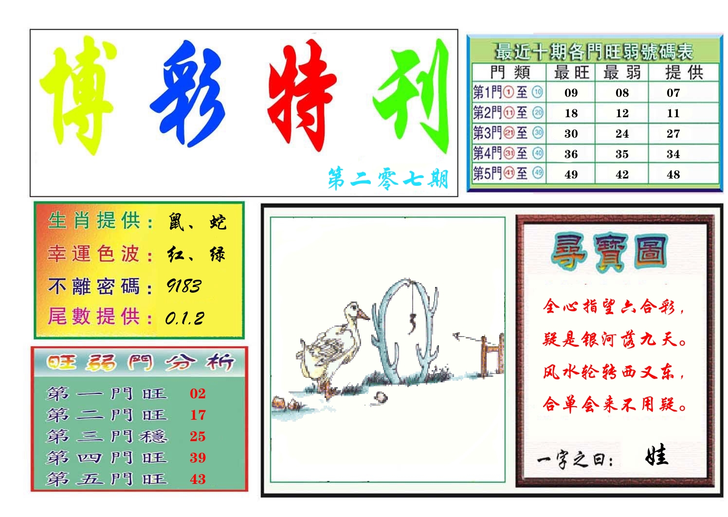 博彩特刊 第208期