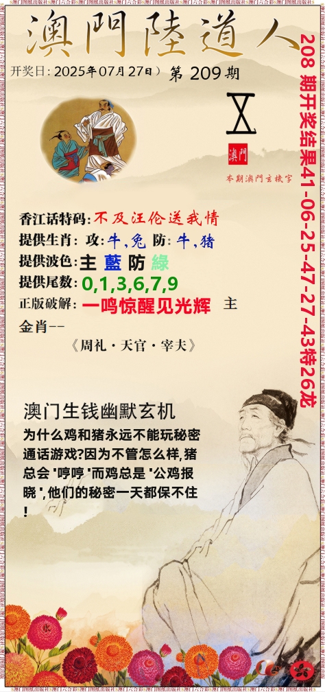 澳门陆道人 第209期