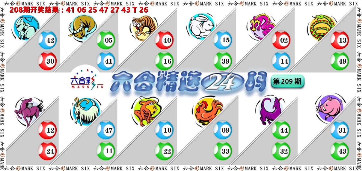 六合精选24码 第209期