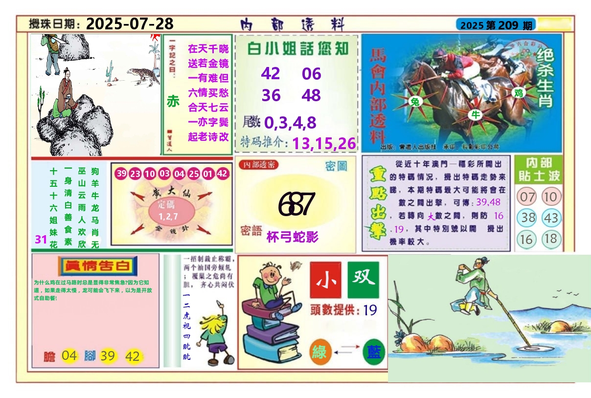 澳门内部透料A 第209期