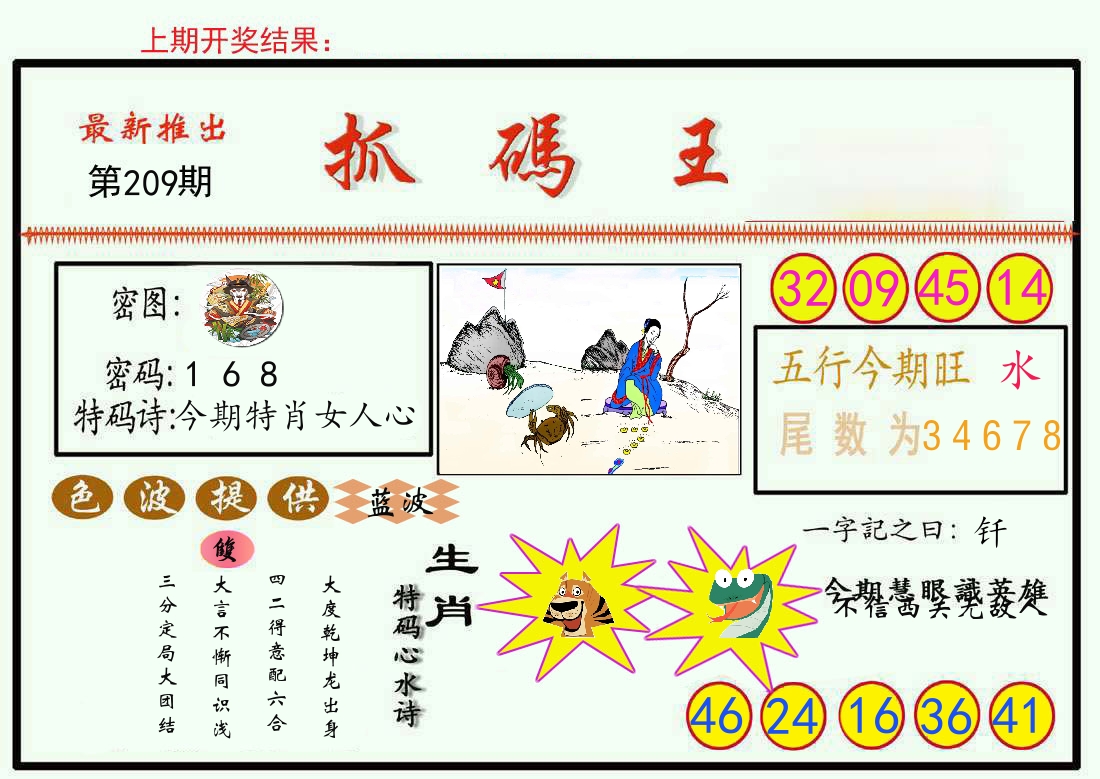 最新抓码王 第209期