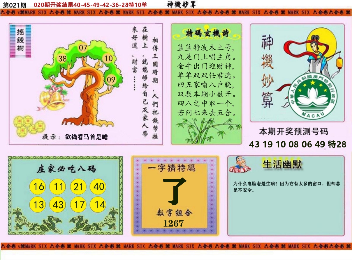 神机妙算 第21期