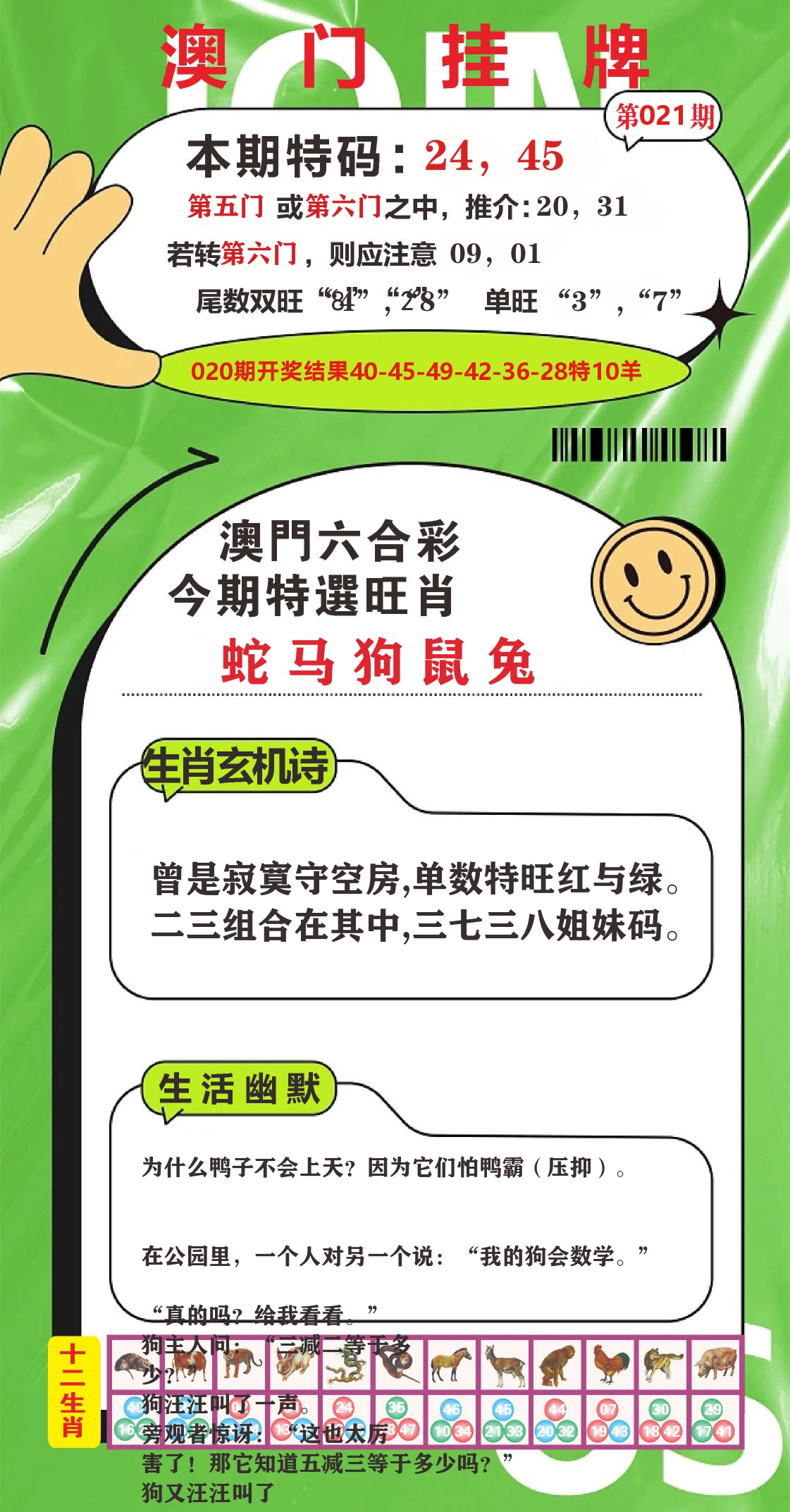 澳门赢天下B 第21期