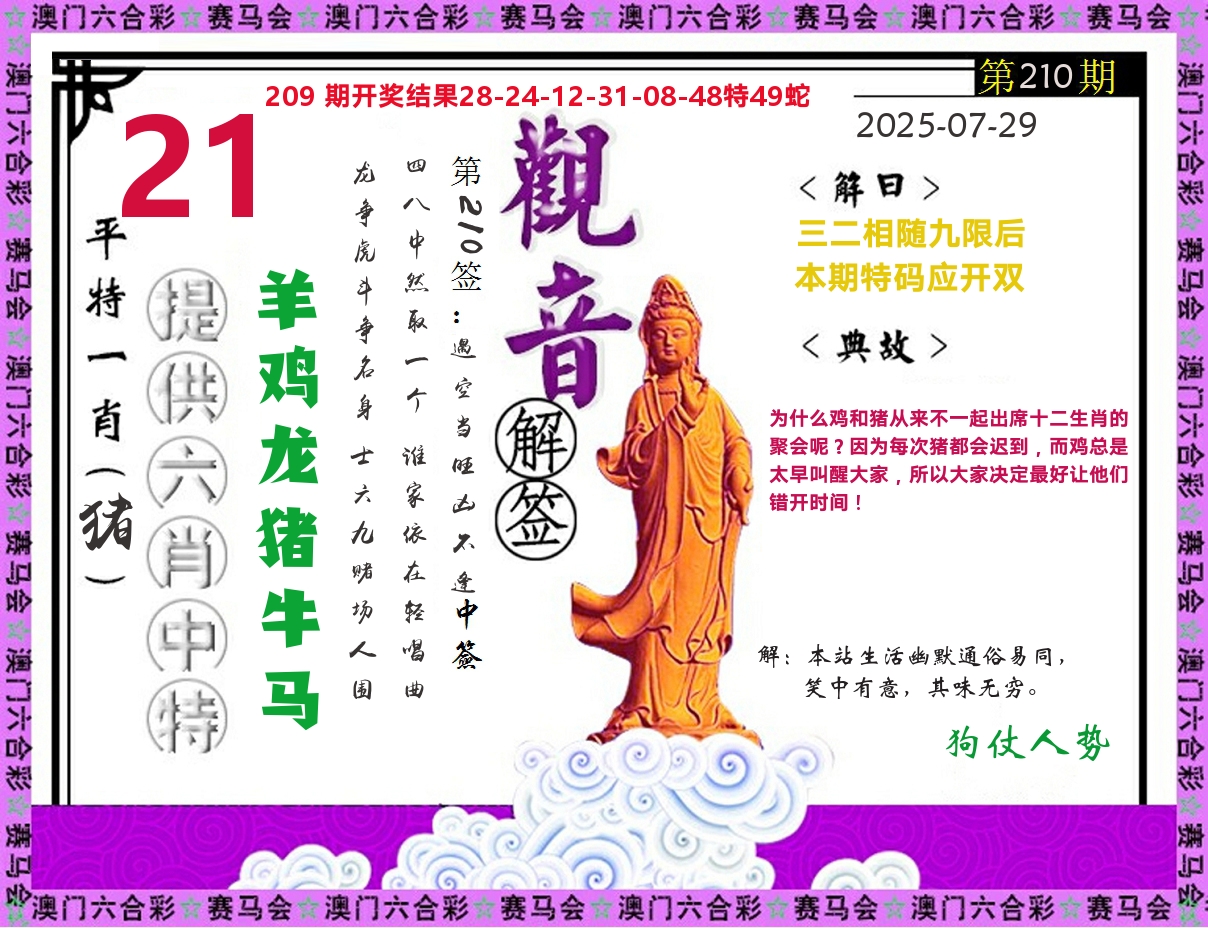 观音解签 第210期