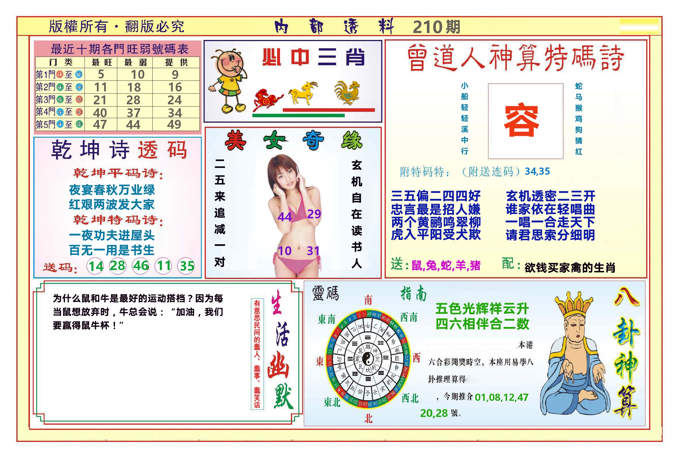 澳门内部透料B 第210期