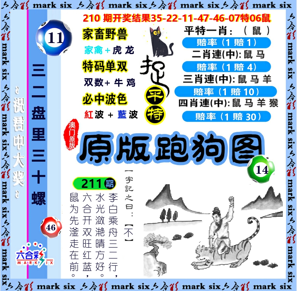 原版跑狗图 第211期