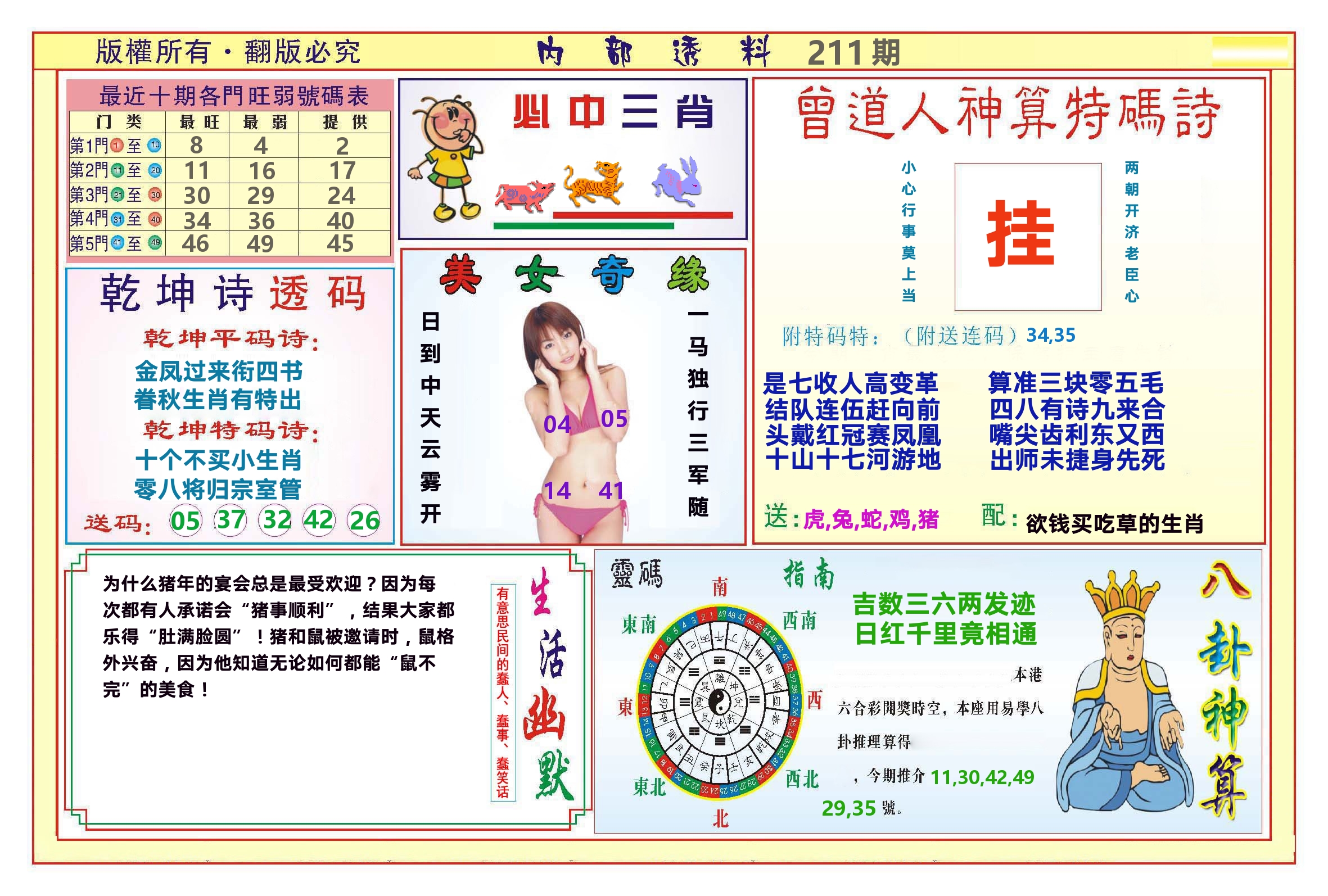 澳门内部透料B 第211期