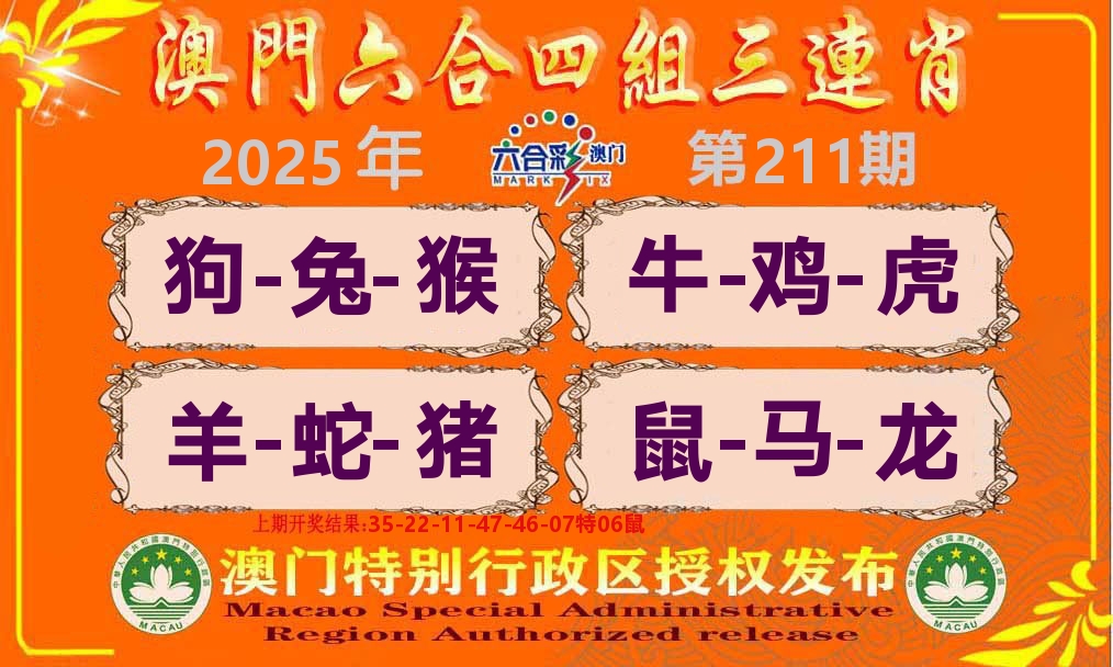 六合三连肖 第211期
