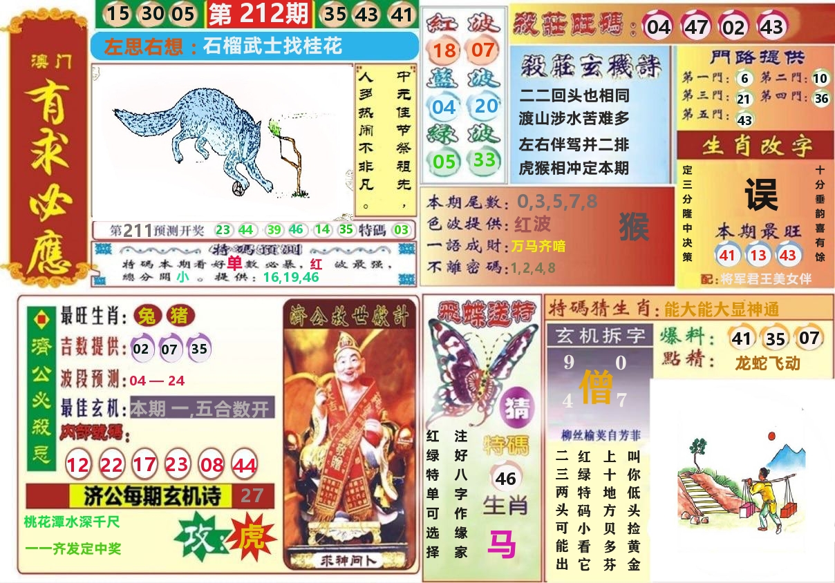 澳门有求必应 第212期