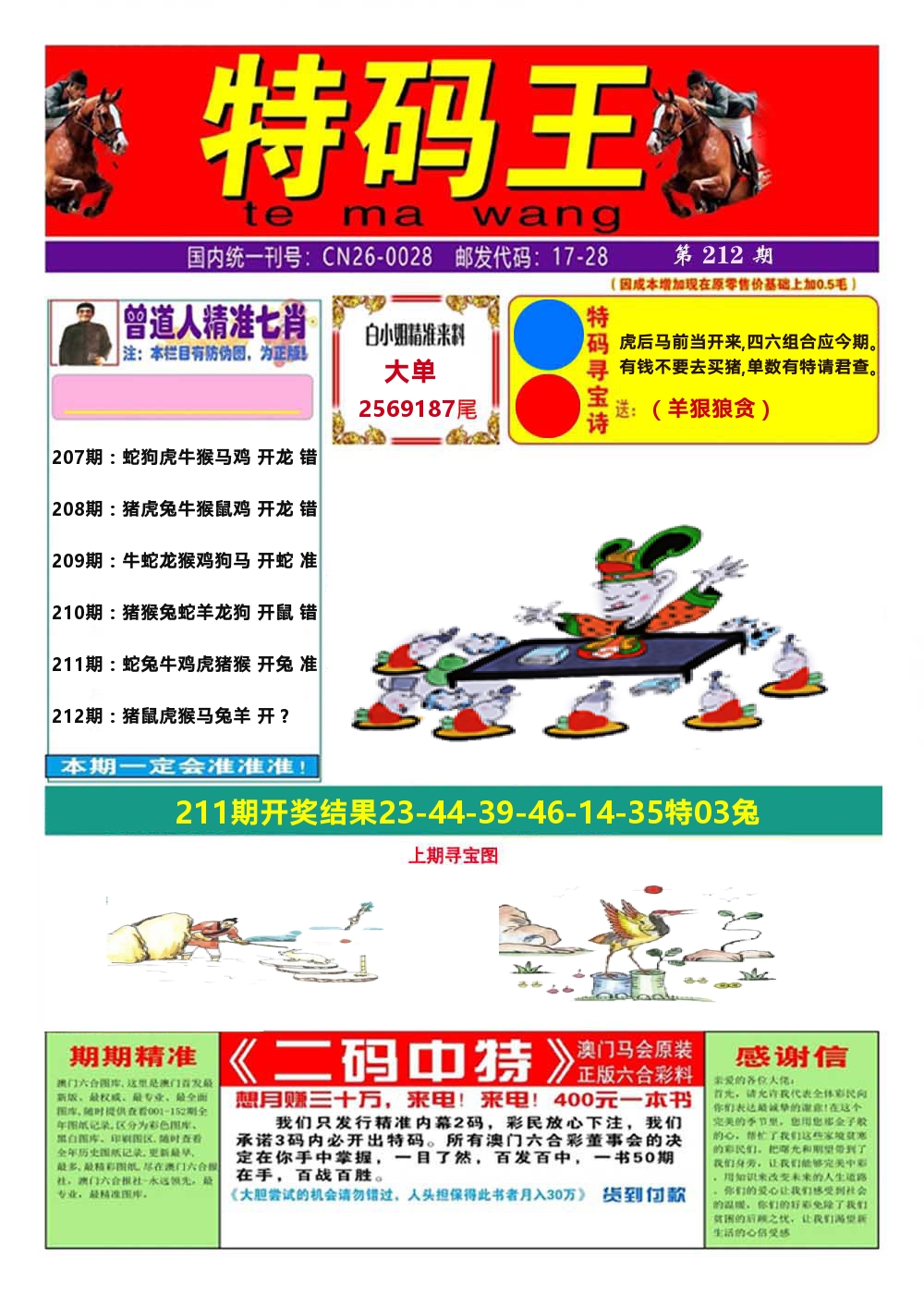 澳门特码王A 第212期