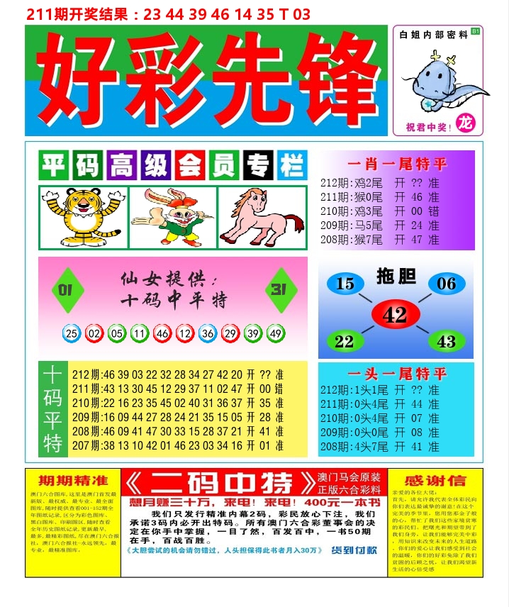 好彩先锋D 第212期