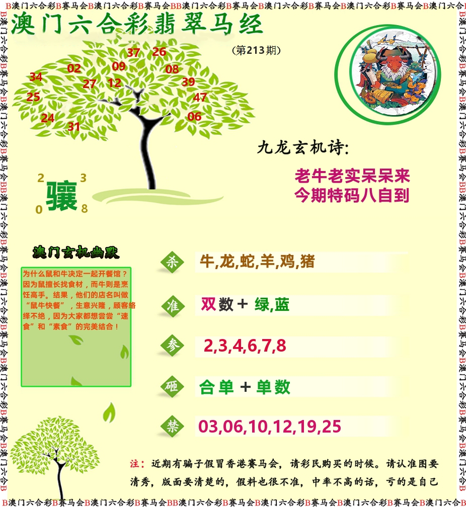 翡翠马经 第213期