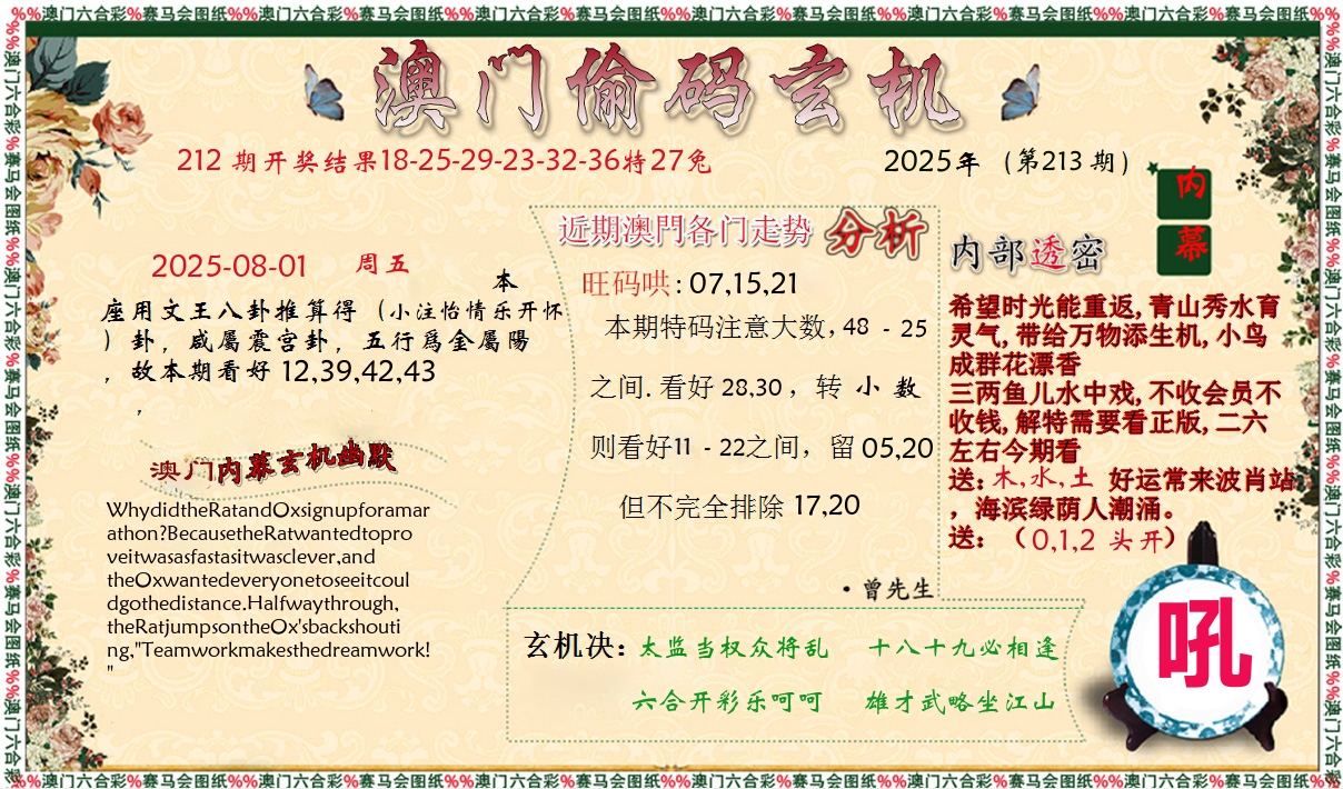 偷码玄机 第213期