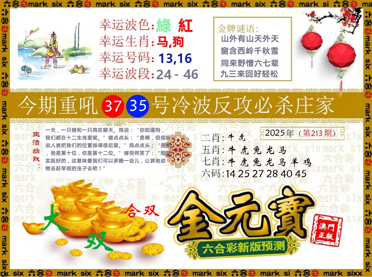 金元宝 第213期