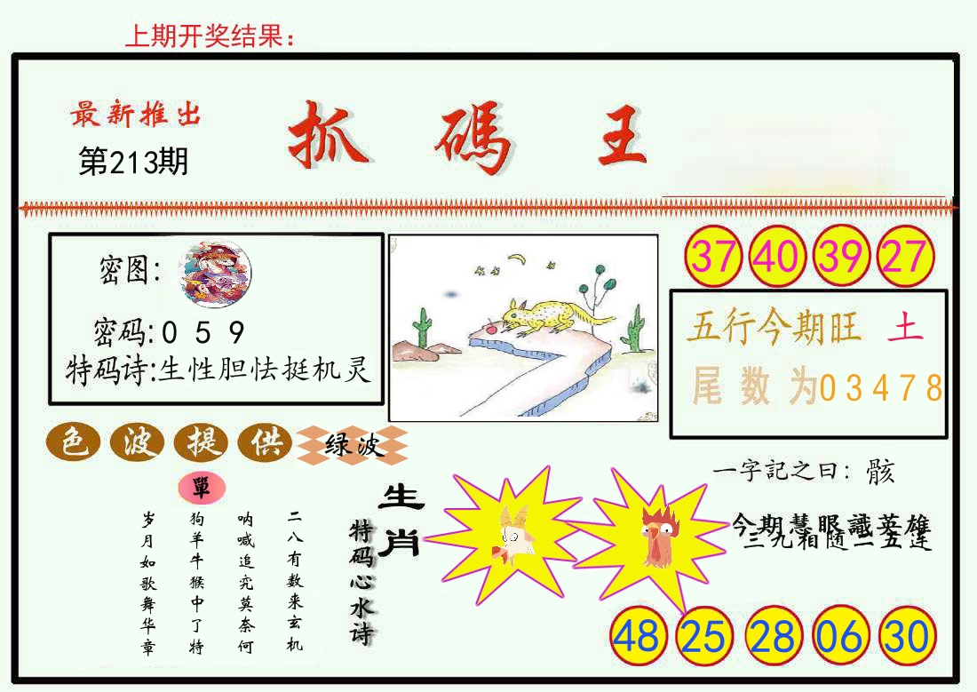 最新抓码王 第213期