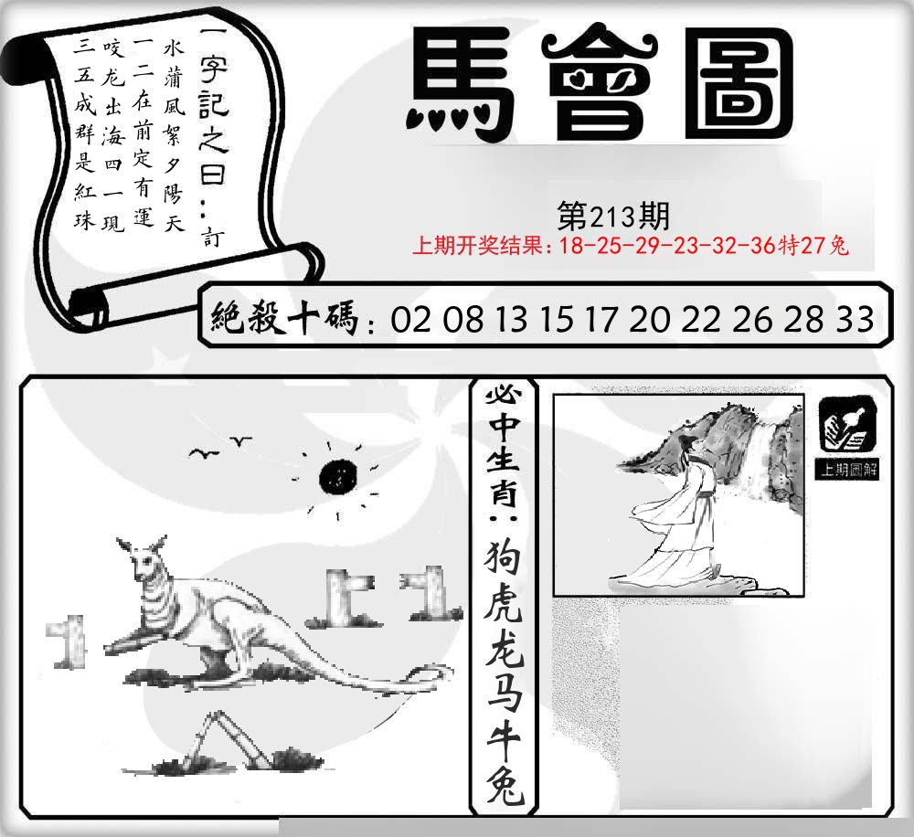 马会图 第213期