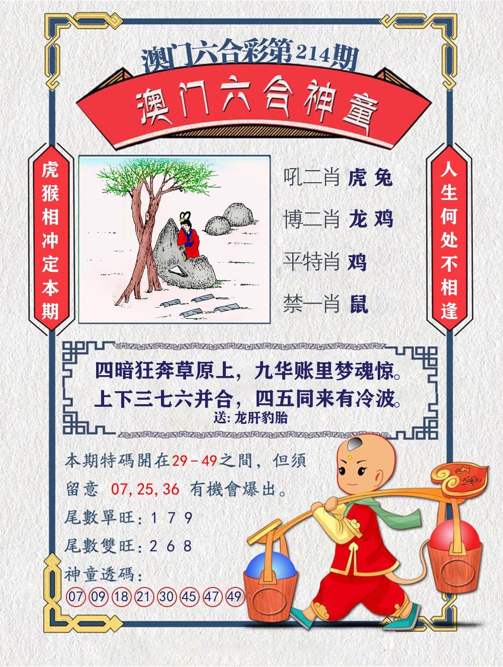 六合神童 第214期