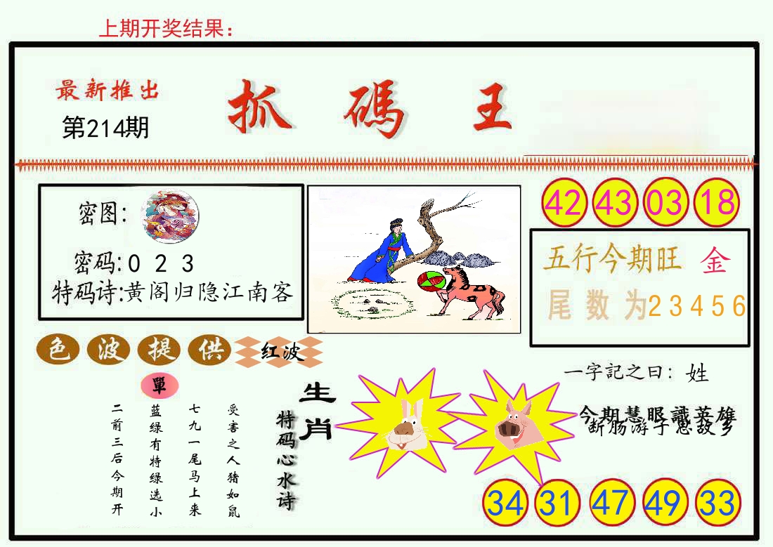 最新抓码王 第214期