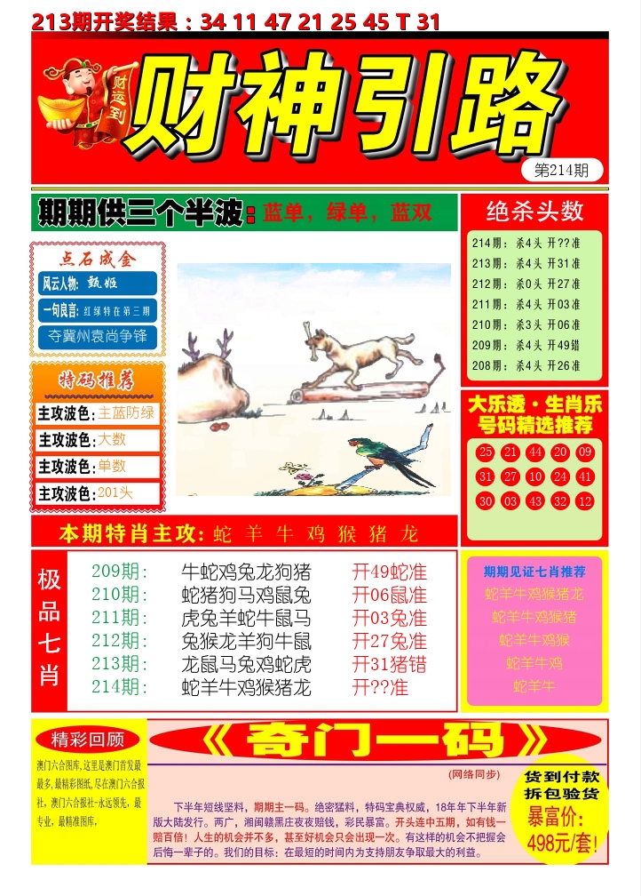 财神引路 第214期