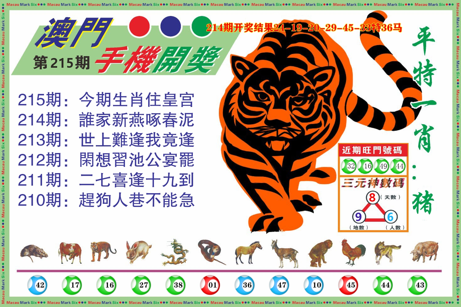 澳门开奖报 第215期