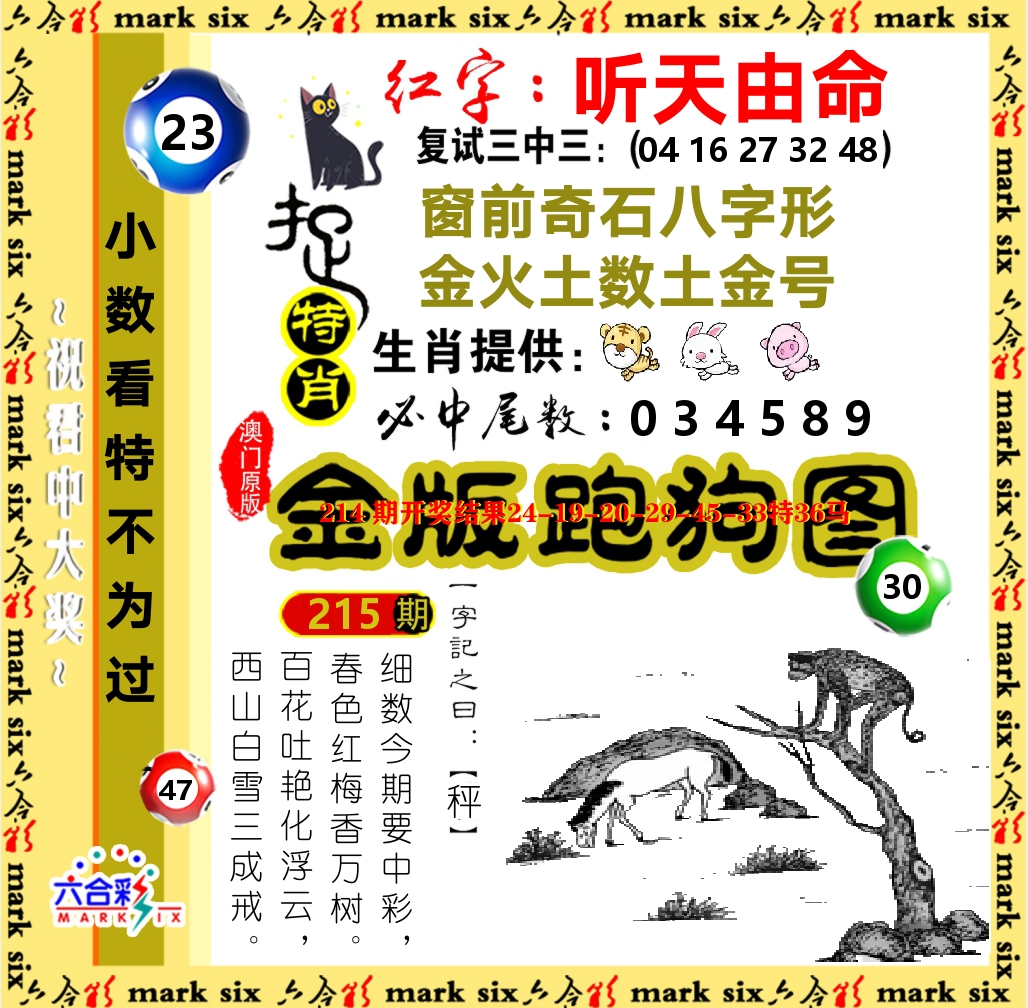 金版跑狗图 第215期