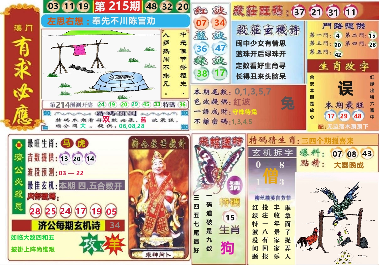 澳门有求必应 第215期