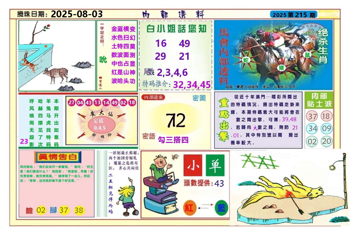 澳门内部透料A 第215期