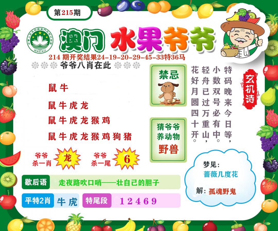 澳门水果爷爷 第215期