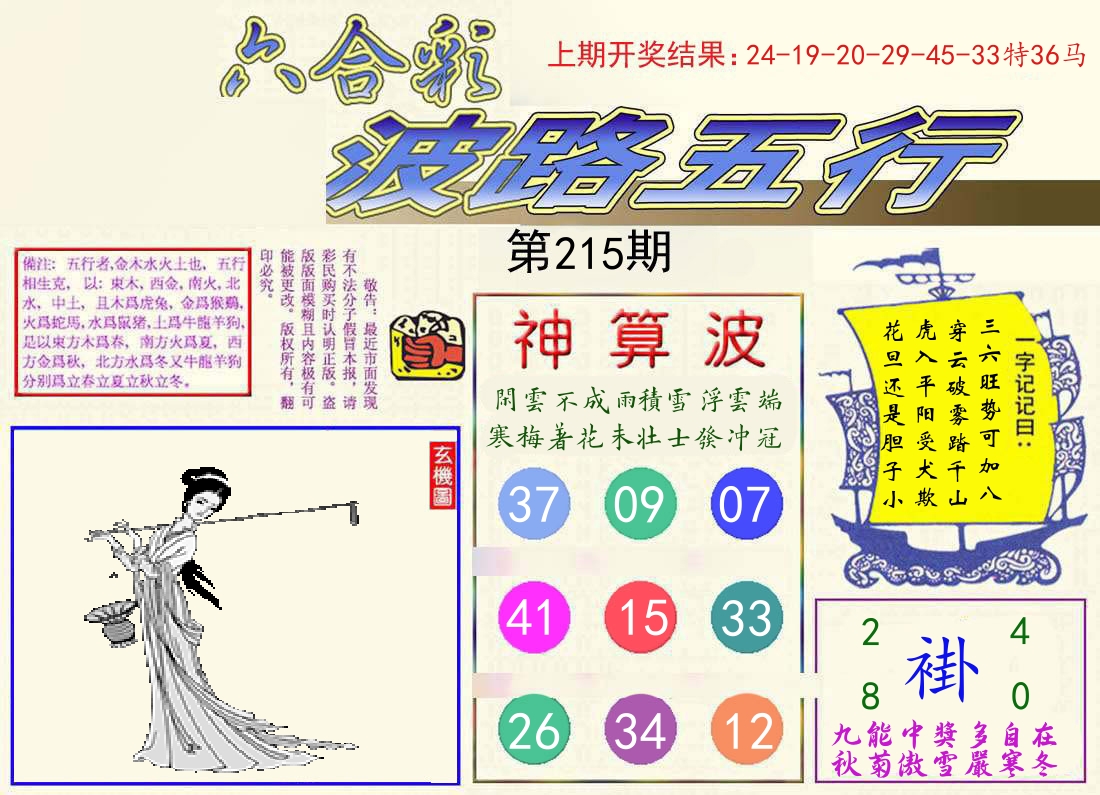 波路五行 第215期