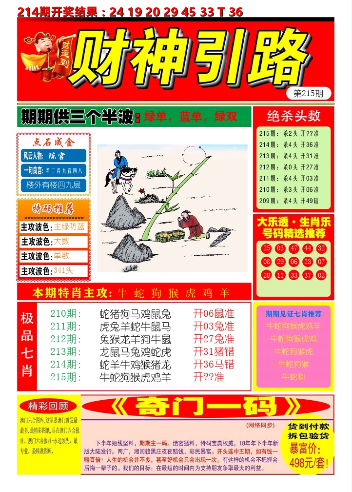财神引路 第215期