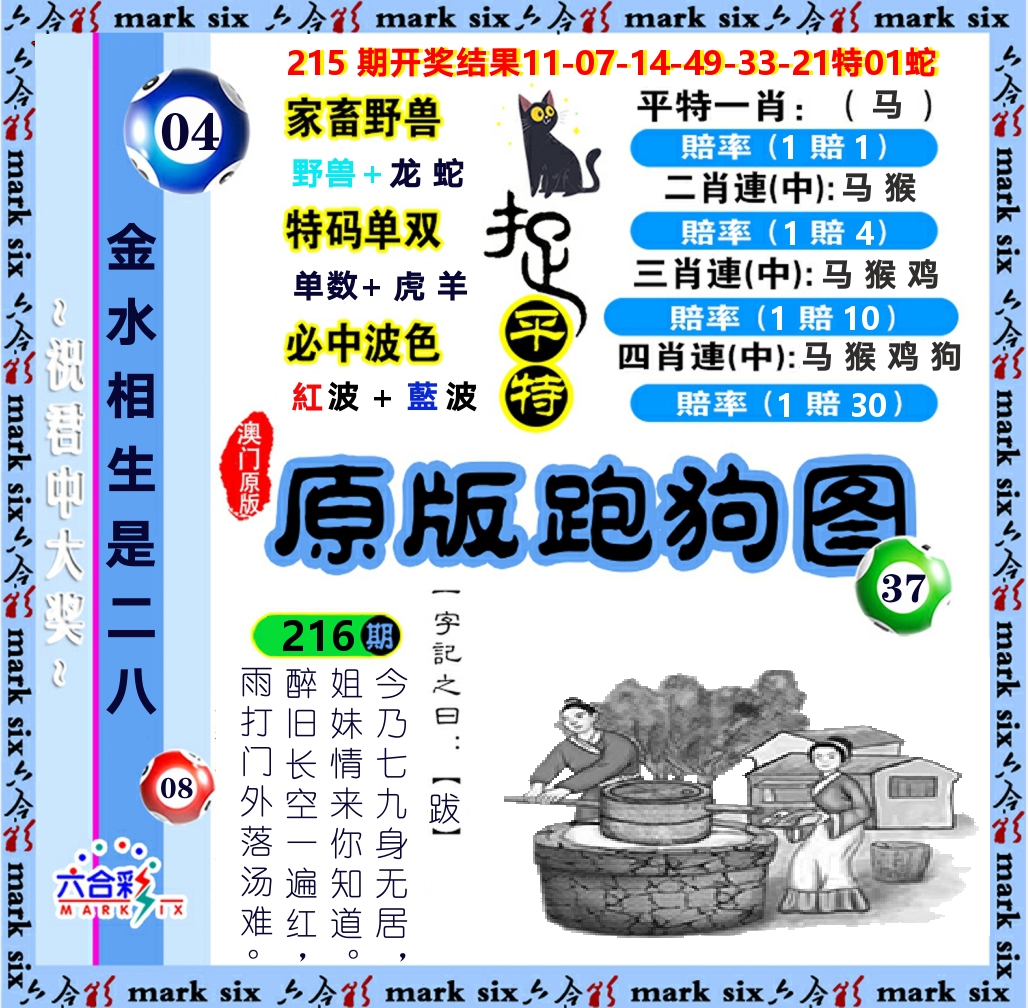 原版跑狗图 第216期