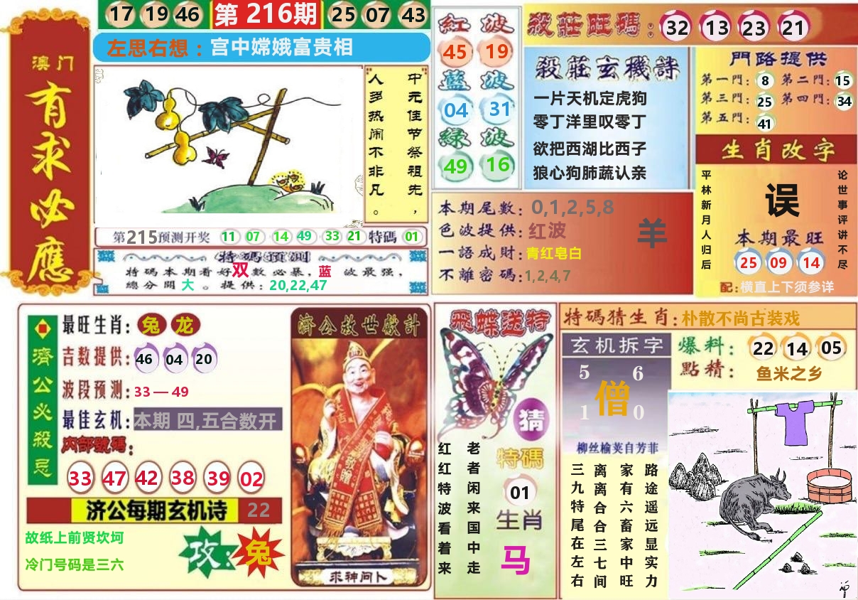 澳门有求必应 第216期