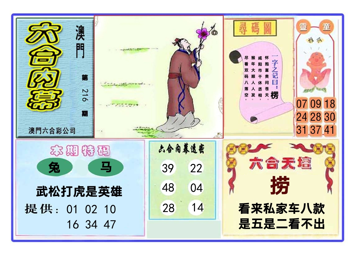 六合内幕 第216期