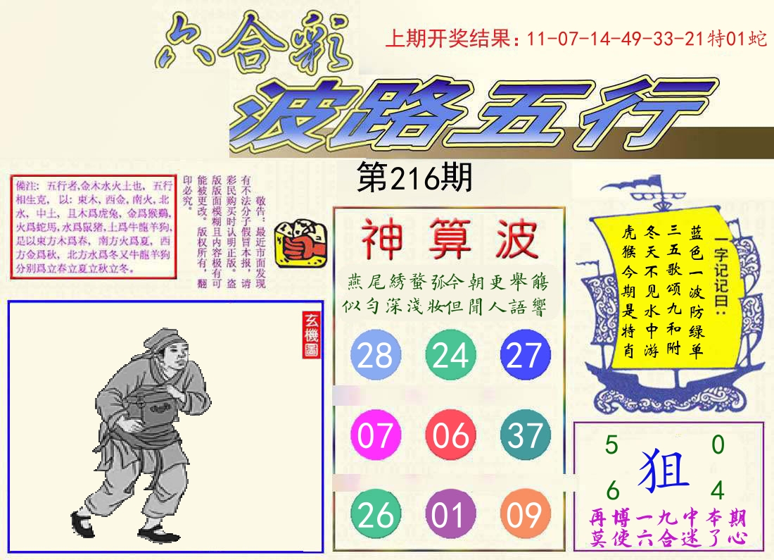 波路五行 第216期