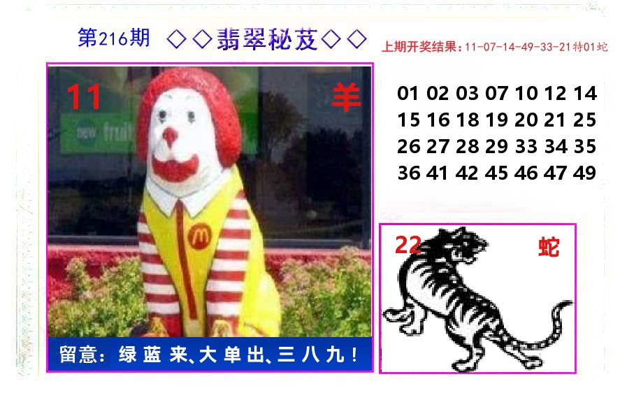 翡翠秘芨 第216期