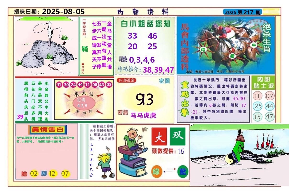 澳门内部透料A 第217期